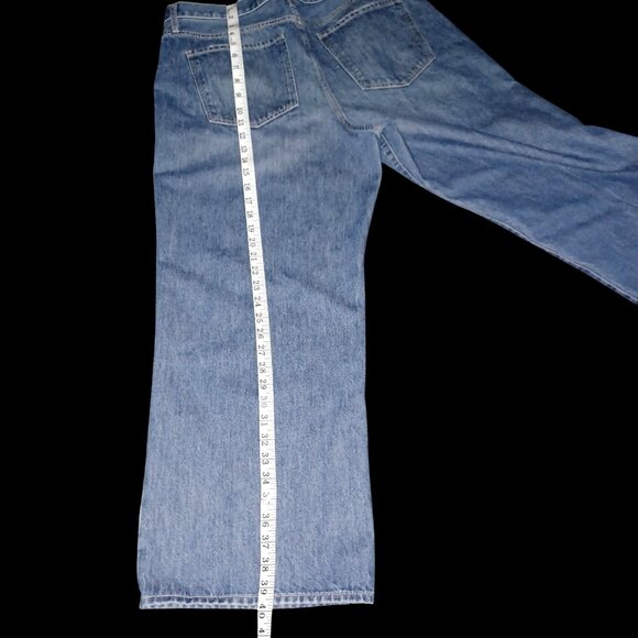 Express Wide Leg High Rise Rigid Jeans Light Wash Denim Women Size 16 S Casual - Picture 12 of 16